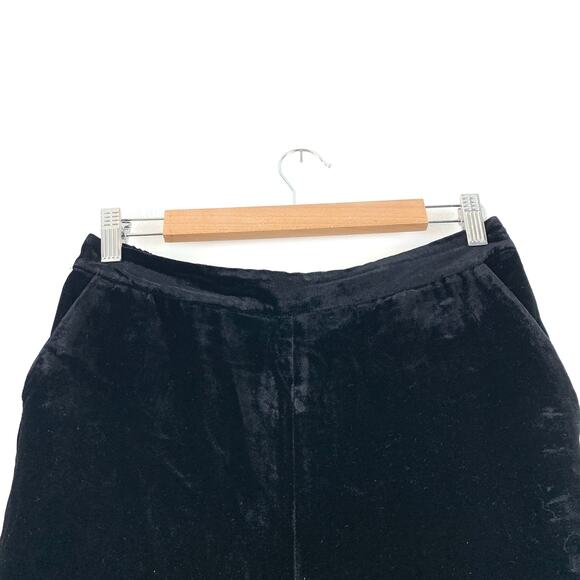 Boden Velvet Velour Tapered Straight Leg Trouser Pant Black Size 6 Regular - Picture 4 of 7